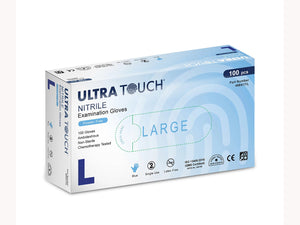 GLOVES - ULTRA TOUCH NITRILE BLUE POWDER FREE (BOX OF 100)