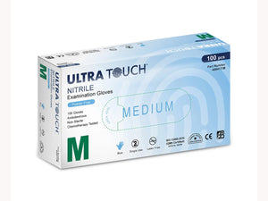 GLOVES - ULTRA TOUCH NITRILE BLUE POWDER FREE (BOX OF 100)