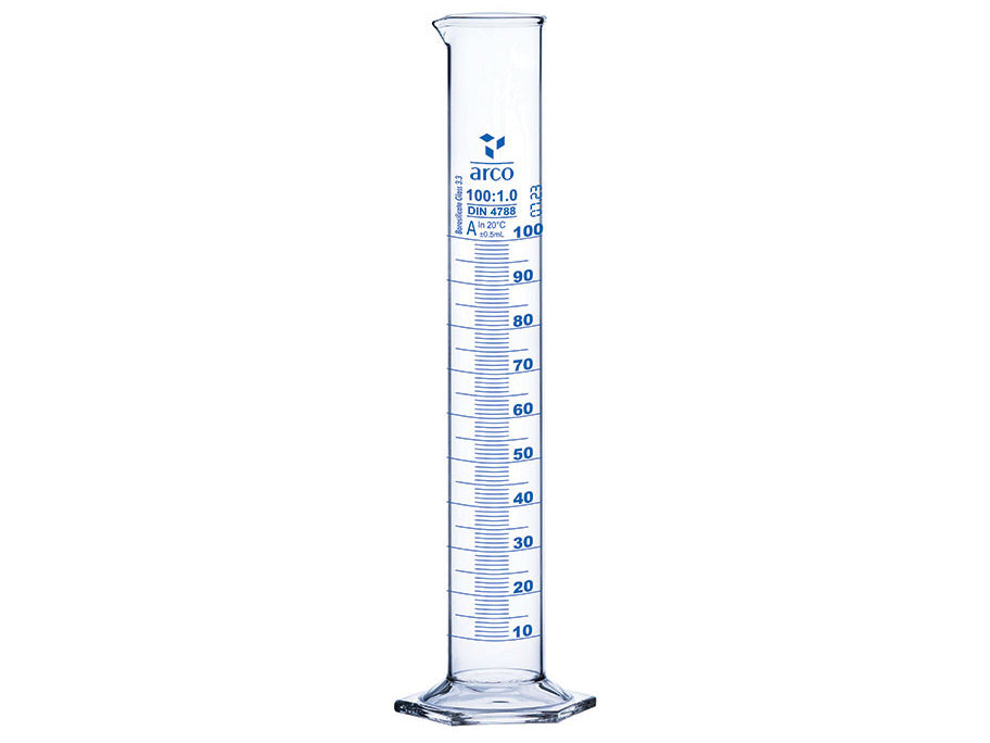 MEASURING CYLINDER - BOROSILICATE GLASS - 100ML (BOX OF 2)
