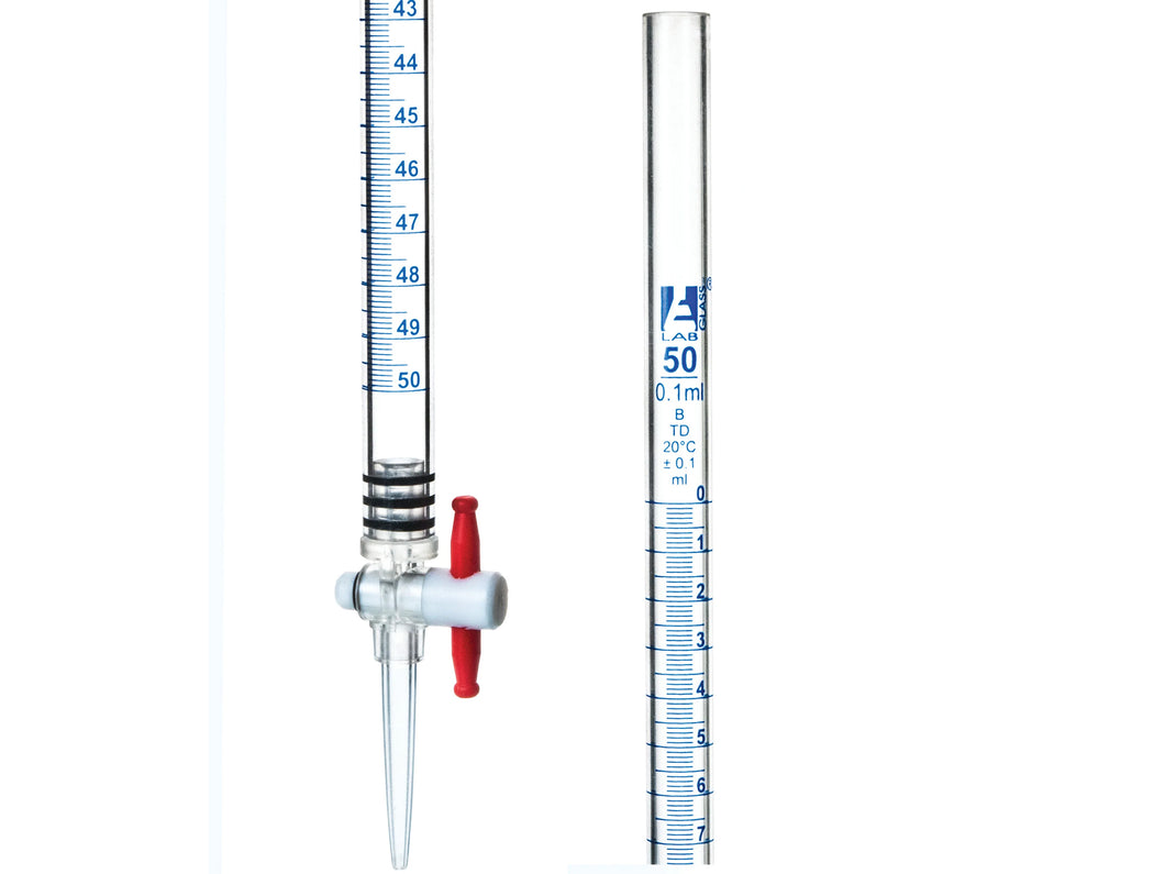 ACRYLIC BURETTE WITH PTFE STOPCOCK - 50ML