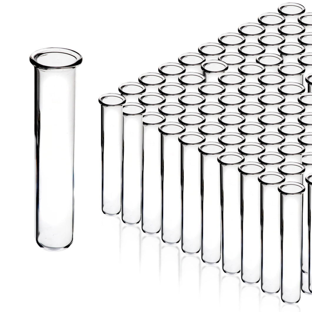 TEST TUBES WITH RIM - LIGHT WALL - 125 X 16MM (PACK OF 100)