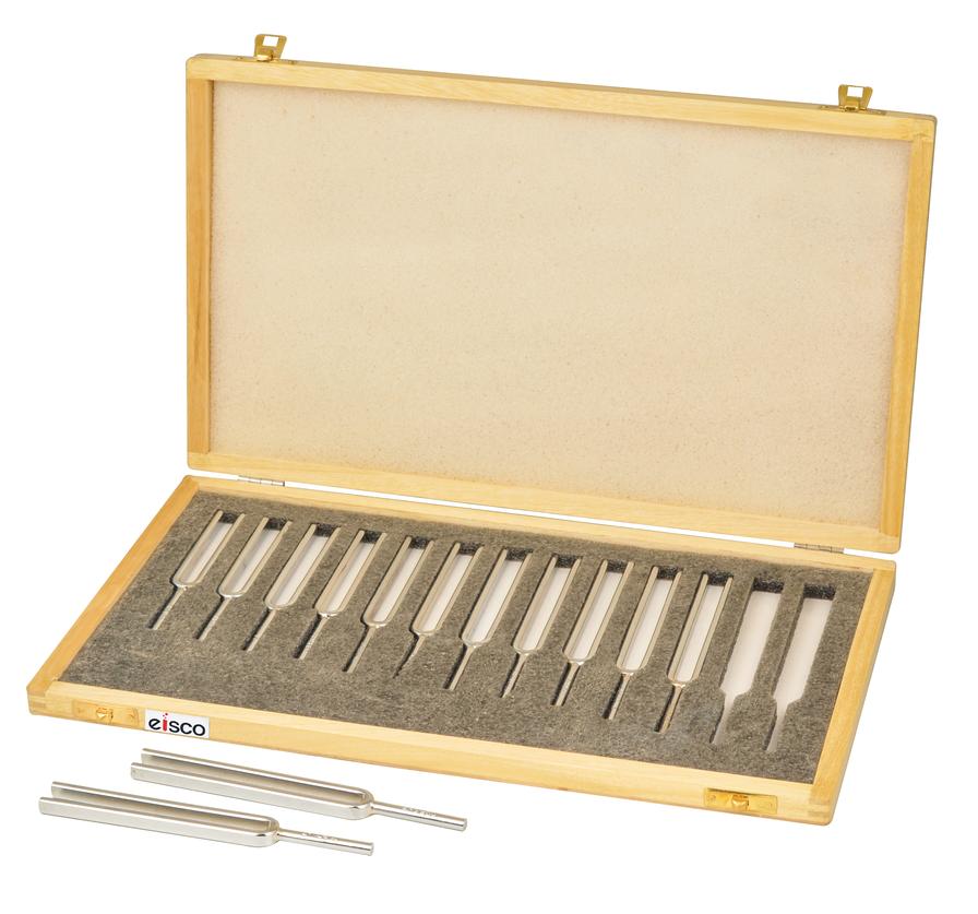 STEEL TUNING FORK SET (SET OF 13) IN WOODEN CASE