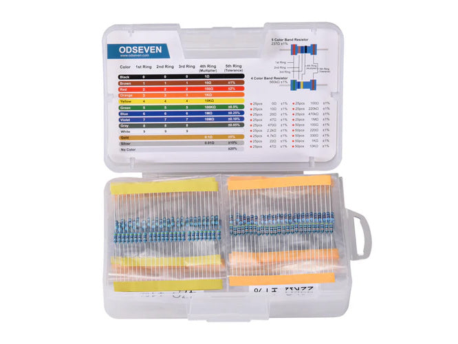 RESISTOR ASSORTED KIT – 18 VALUE 1% 0-1M OHM – 575 PIECES